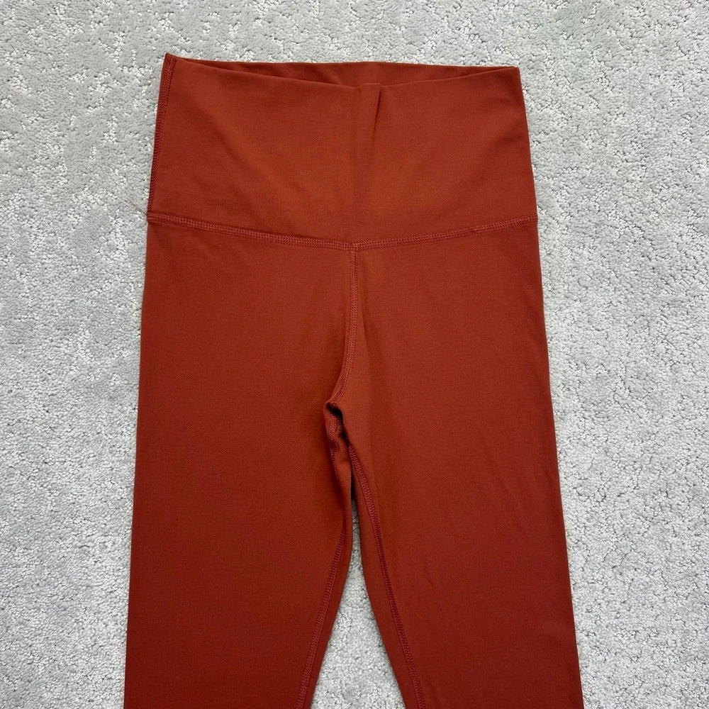 Nike Yoga Leggings Womens‎ Small Orange Rust High Waisted Dri-FIT 7/8 Fitness
